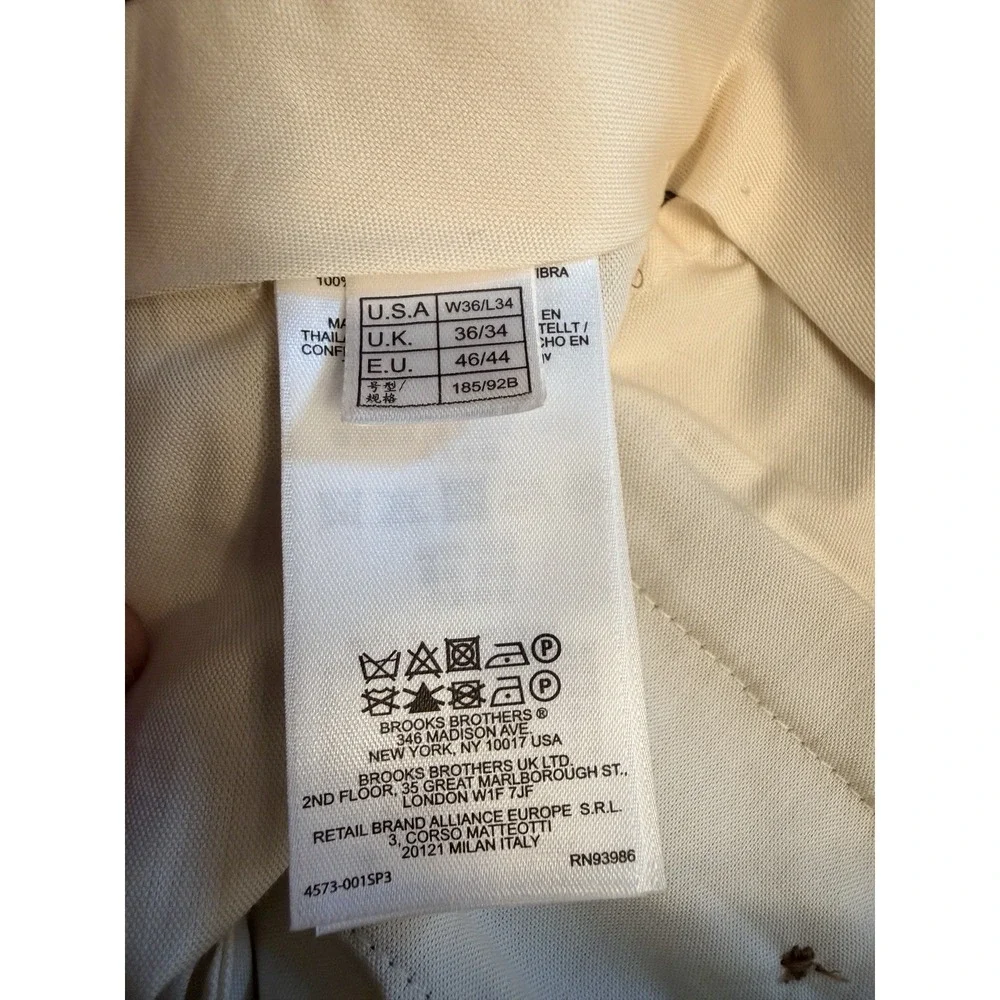Brooks Brothers 1818 Size 36x32 100% Linen Madison Pants Olive Green Straight